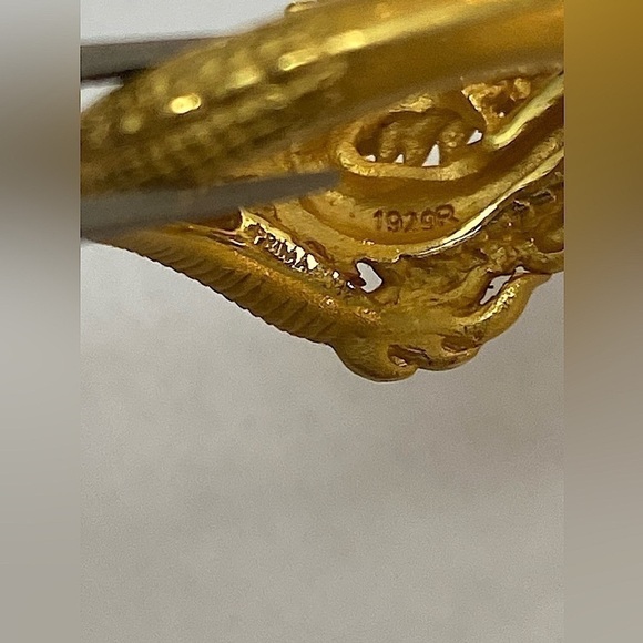 New 24k by Lambert Cheng Solid Yellow Gold 3D Dragon Ring, 9g - Picture 7 of 12